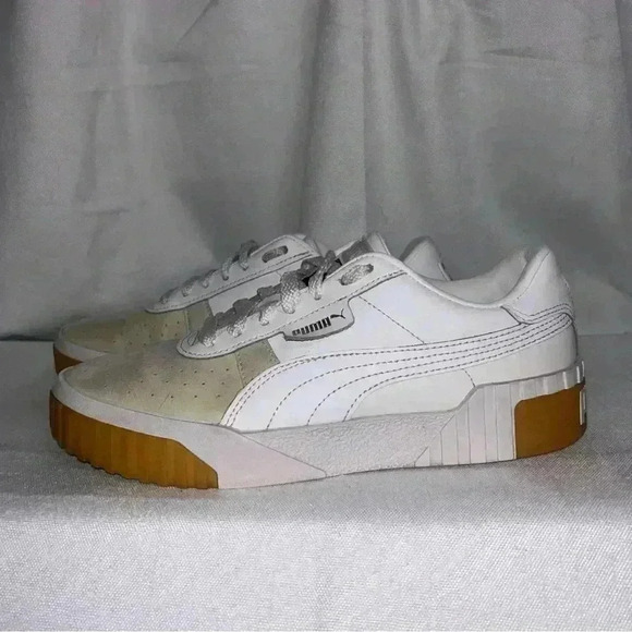 Puma Cali Exotic White And Cream Sneakers 369653-01 Women's Size 8 Great Condt. - Picture 2 of 11